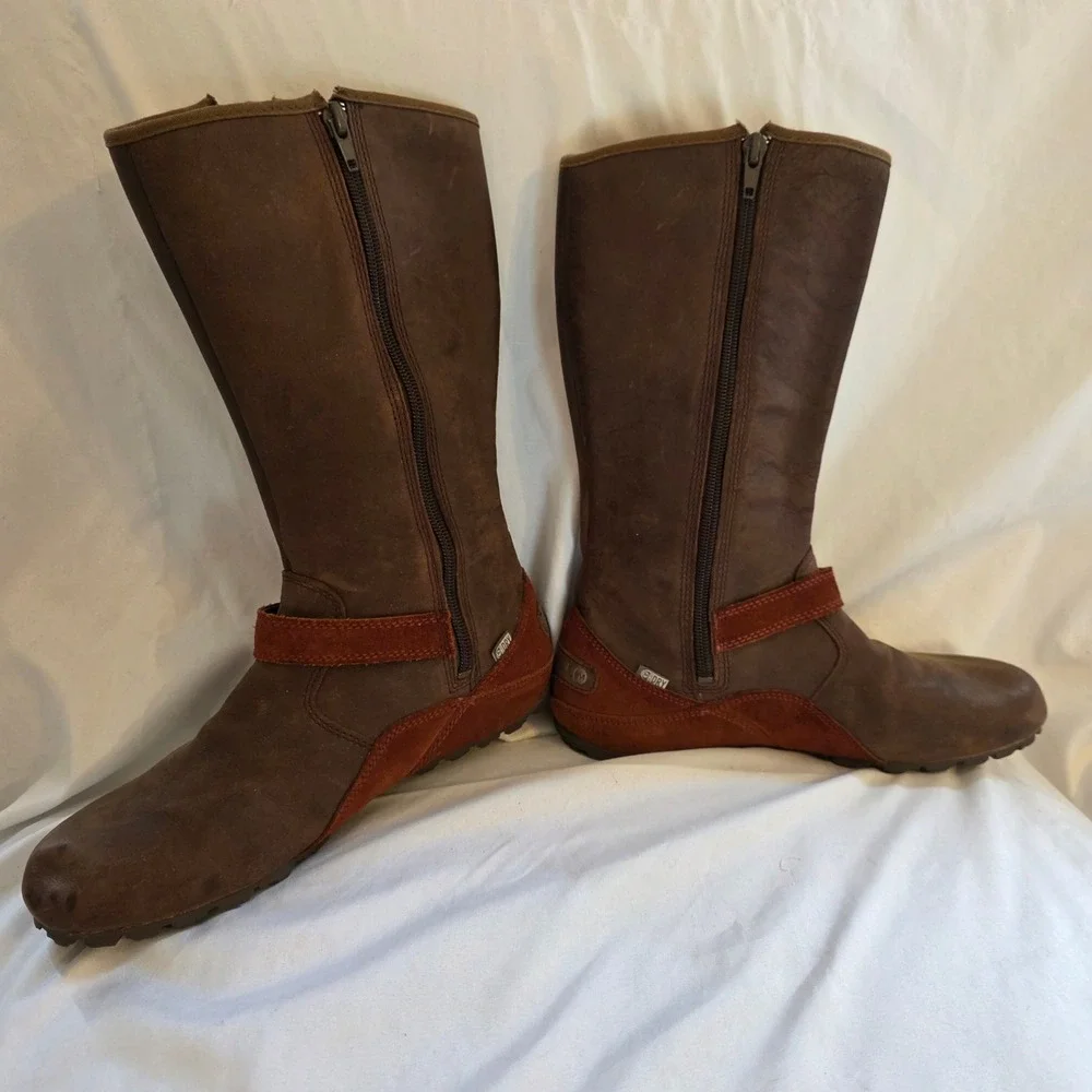 Merrell Womens Haven Autumn Cinammon Boots Size 7.5 Leather Suede Waterproof